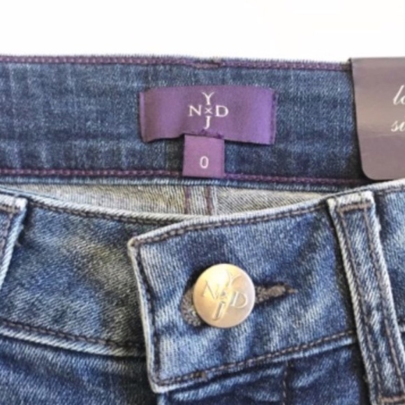 NWT NYDJ Clarissa Ankle Jeans Womens 0 Blue Raw Hem Not Your Daughters Skinny - Picture 5 of 10